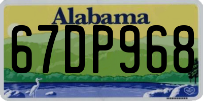 AL license plate 67DP968