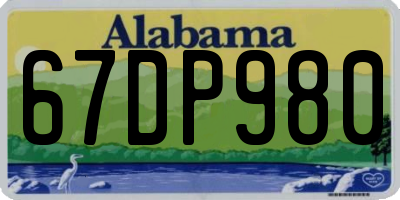 AL license plate 67DP980