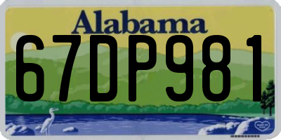 AL license plate 67DP981