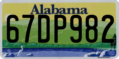 AL license plate 67DP982