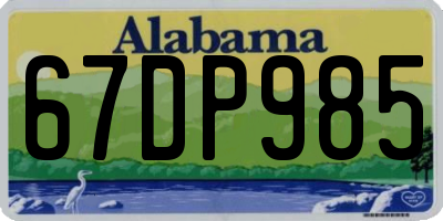AL license plate 67DP985