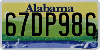 AL license plate 67DP986