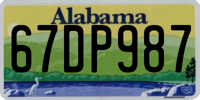 AL license plate 67DP987