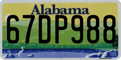 AL license plate 67DP988