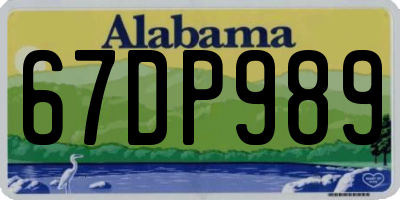 AL license plate 67DP989
