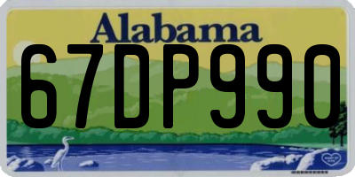 AL license plate 67DP990