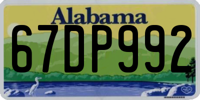 AL license plate 67DP992