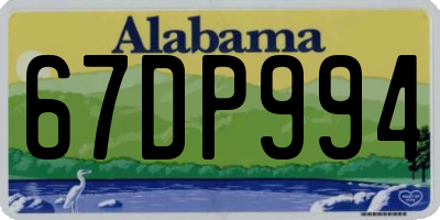 AL license plate 67DP994