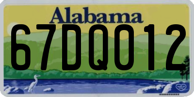 AL license plate 67DQ012