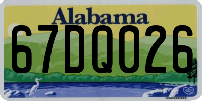 AL license plate 67DQ026