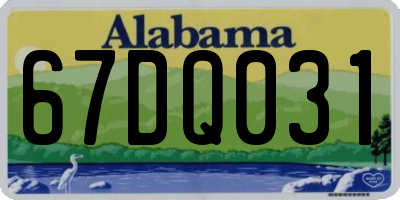 AL license plate 67DQ031