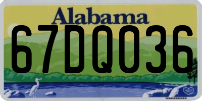 AL license plate 67DQ036