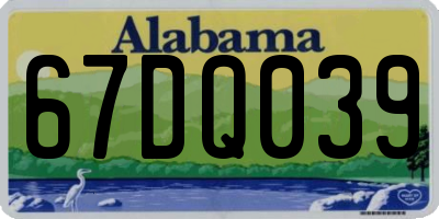 AL license plate 67DQ039