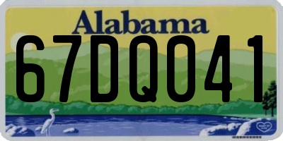 AL license plate 67DQ041