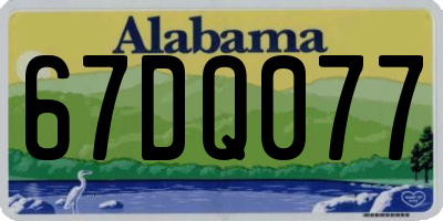 AL license plate 67DQ077