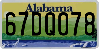 AL license plate 67DQ078