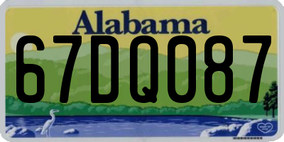 AL license plate 67DQ087