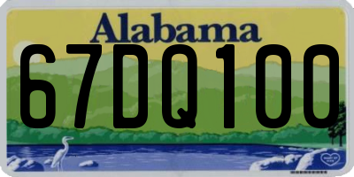 AL license plate 67DQ100