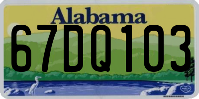 AL license plate 67DQ103