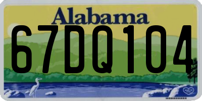 AL license plate 67DQ104