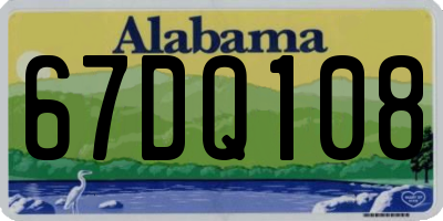 AL license plate 67DQ108