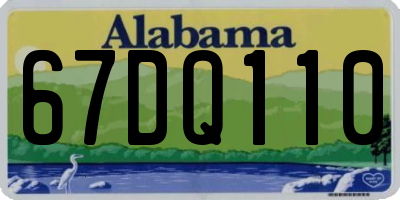 AL license plate 67DQ110