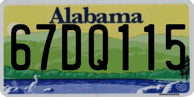 AL license plate 67DQ115