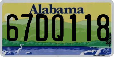 AL license plate 67DQ118