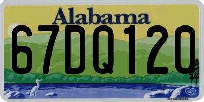 AL license plate 67DQ120