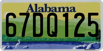 AL license plate 67DQ125