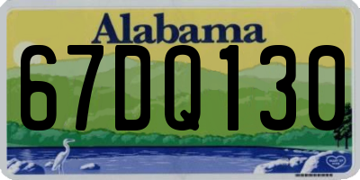 AL license plate 67DQ130