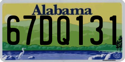 AL license plate 67DQ131