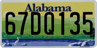 AL license plate 67DQ135
