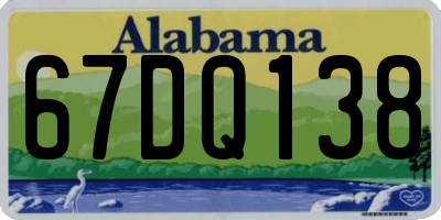 AL license plate 67DQ138