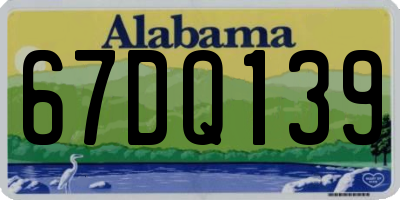 AL license plate 67DQ139