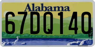 AL license plate 67DQ140