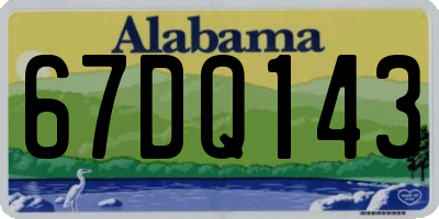 AL license plate 67DQ143