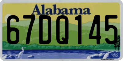 AL license plate 67DQ145