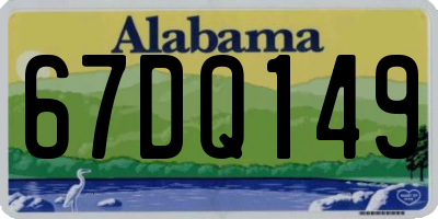 AL license plate 67DQ149