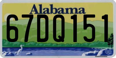 AL license plate 67DQ151