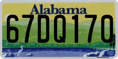 AL license plate 67DQ170