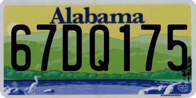 AL license plate 67DQ175