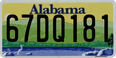 AL license plate 67DQ181