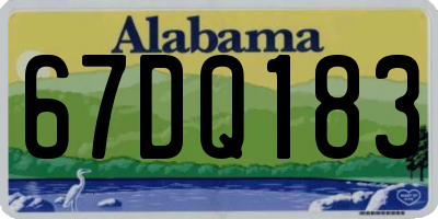 AL license plate 67DQ183