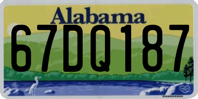 AL license plate 67DQ187