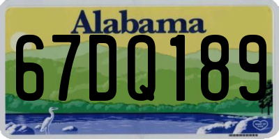 AL license plate 67DQ189