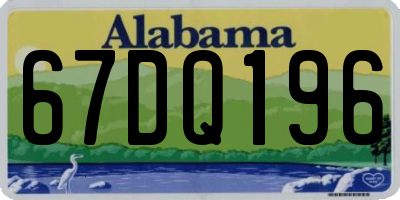 AL license plate 67DQ196