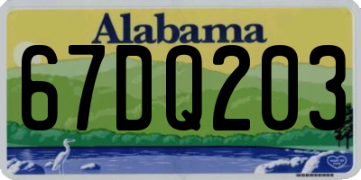 AL license plate 67DQ203