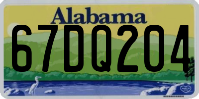 AL license plate 67DQ204