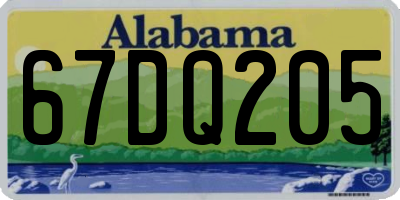 AL license plate 67DQ205